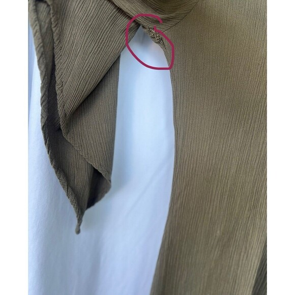 Cleobella Moss Green Lace Up Mini Dress Flare Sleeve Forest Fairy Goblin Witch - Picture 7 of 10